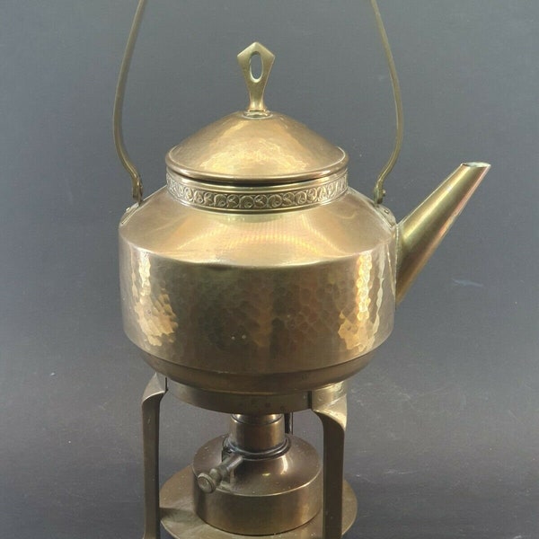 WMF Teekanne mit Stövchen Messing um 1920