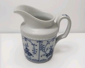 Jarra de leche/cremera de porcelana azul india del castillo de Corvey de Fürstenberg, modelo Corvey.