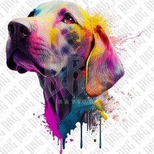 Weimaraner Dog PNG | Colorful Weimaraner Dog Breed Sublimation for Shirts Art Mugs Tumbler | Dog Portrait PNG | Dog Illustration