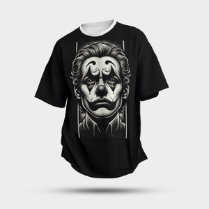 Melancholic Clown Portrait - Dotwork Vector Illustration