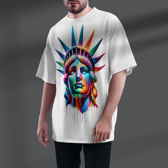 Vibrant Drip Art Statue of Liberty PNG - Etsy