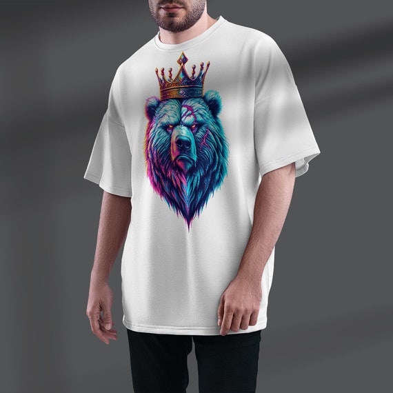 Majestic Neon Crowned Bear PNG - Etsy