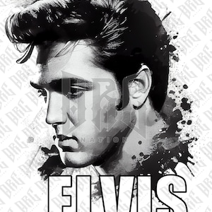 Elvis Presley PNG | Elvis Presley Sublimation Design | Hand Drawn Elvis Presley Illustration PNG | Digital