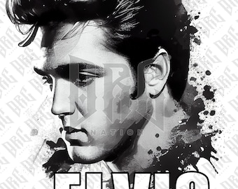 Elvis Presley PNG | Elvis Presley Sublimation Design | Hand Drawn Elvis Presley Illustration PNG | Digital