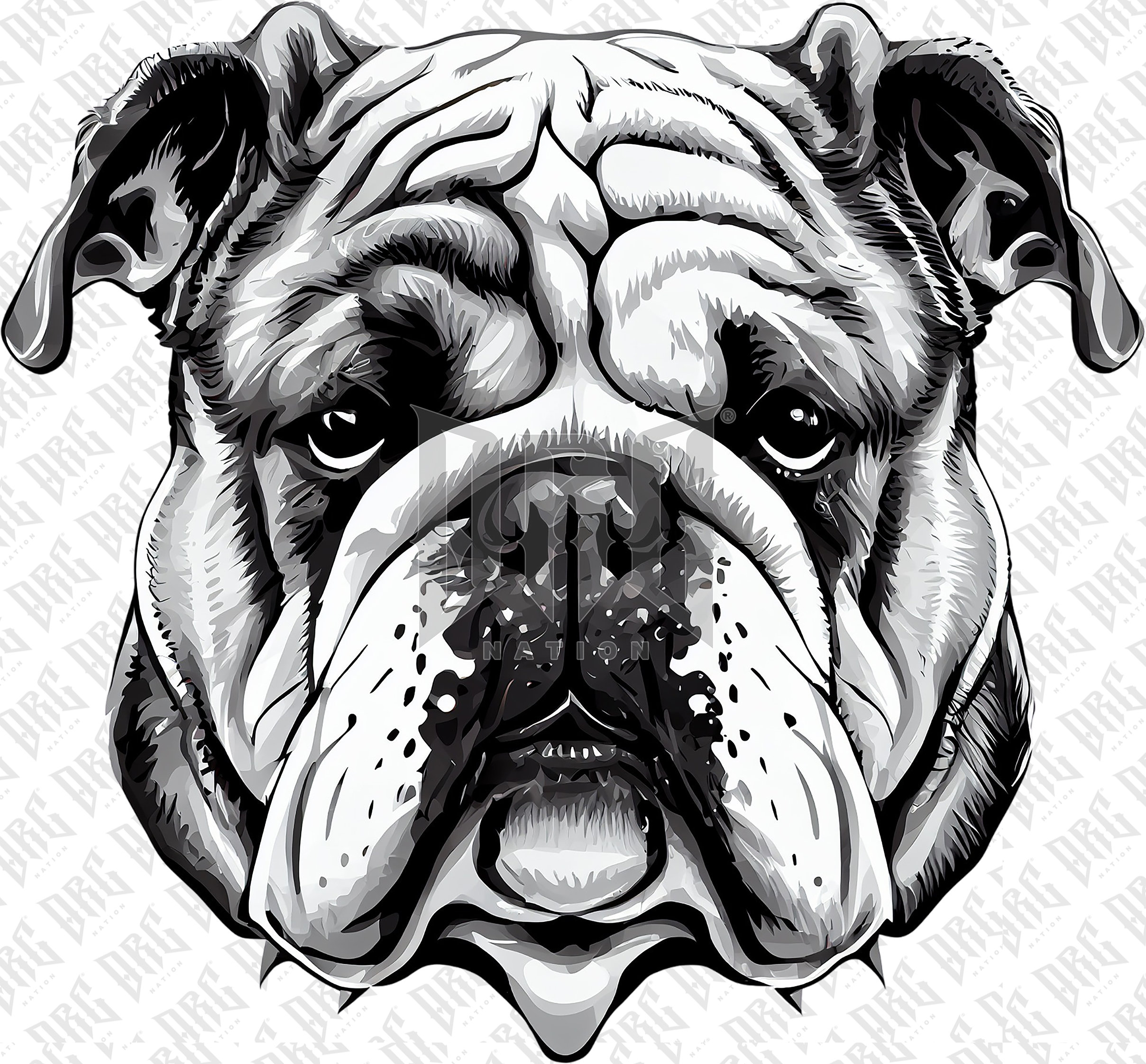 English Bulldog PNG Colorful Bulldog Sublimation Hand Etsy