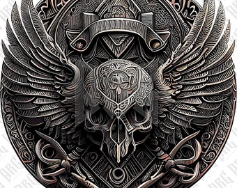 Schedel met vleugels png-sublimatieontwerpdownload, handgetekende schedel-png, schedel-png, sublimatieontwerpen downloaden