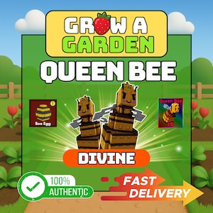 Queen Bee Pet Divine (1PC)| Grow a Garden | Cheap Fast Delivery Pet Trade Gift Grow Garden | Easy Gift Trade | GaG | READ THE DESCRIPTION
