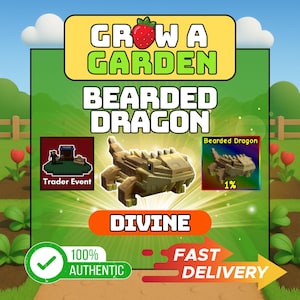 Bearded Dragon | Divine | 1PC | Grow a Garden | Fast Delivery Pet Trade Gift Grow Garden | Easy Gift Trade | GaG | READ THE DESCRIPTION