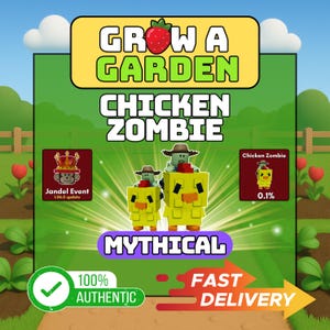 Chicken Zombie Mythical (1PC) Cheap Grow a Garden | Fast Delivery Pet Trade Gift Grow Garden | Easy Gift Trade GaG | READ THE DESCRIPTION