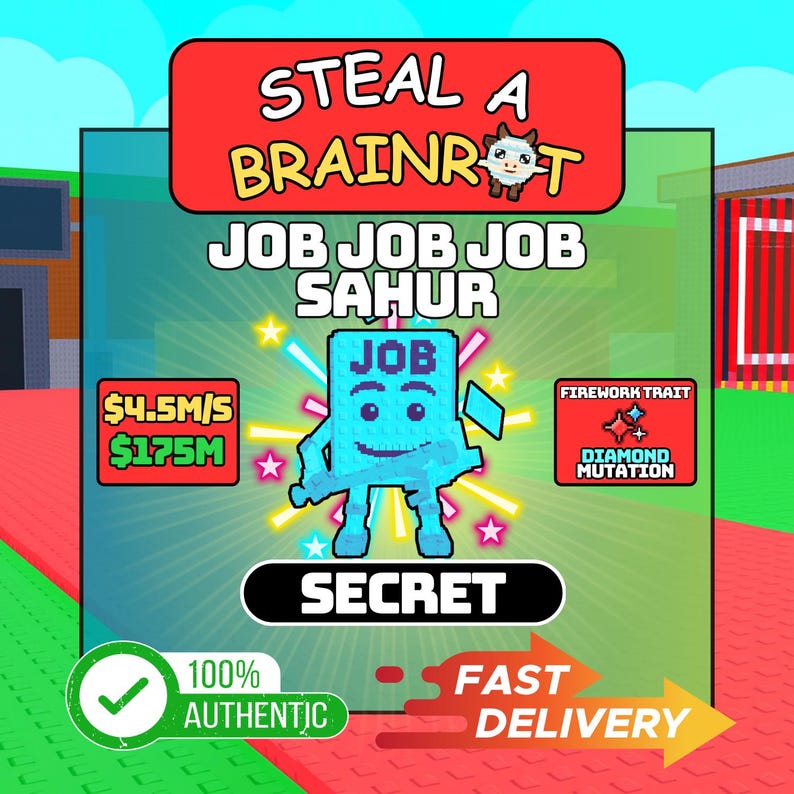 Steal A Brainrot - Job Job Job Sahur (diamond Mutation & Firework Trait ...