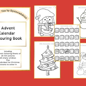 Christmas Advent Calendar for Kids, Christmas Colouring Advent Calendar 2023, Instant Download, Printable.