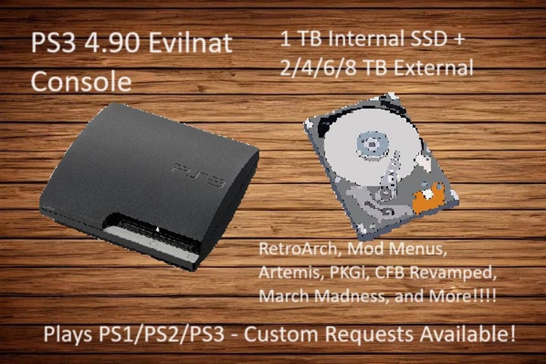 Playstation 3 4.90 Evilnat Console W/ 1 TB Internal SSD 