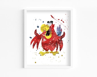 Iago Watercolor Print, Home Decor, Wall Art, Nursery Kids Poster