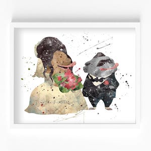 Fru Fru and Mr. Big Watercolor Print, Home Decor, Wall Art, Nursery Kids Poster
