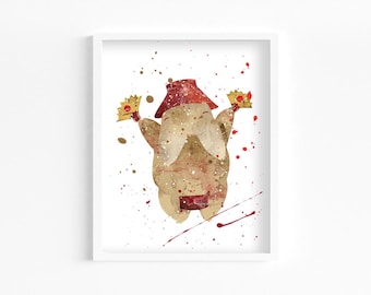 Watercolor Print, Home Decor, Wall Art, Manga, Anime