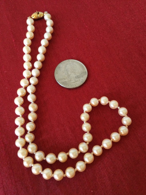 Vintage MONET faux pearl choker necklace single s… - image 4