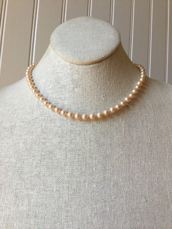 Vintage MONET faux pearl choker necklace single s… - image 6