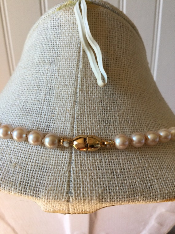 Vintage MONET faux pearl choker necklace single s… - image 8
