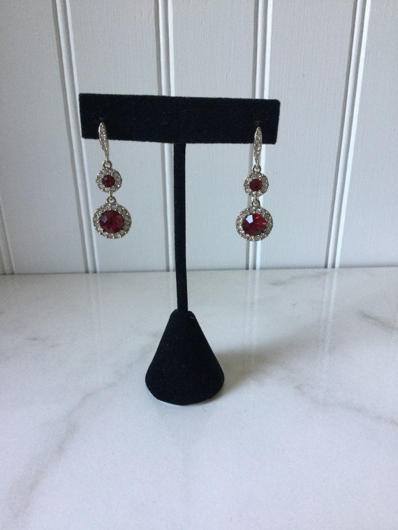 Dazzling vintage signed GIVENCHY red crystal halo… - image 4