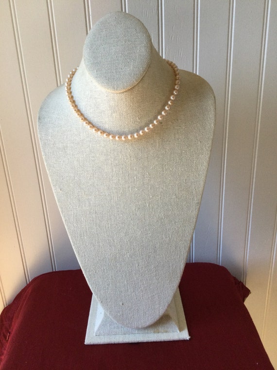 Vintage MONET faux pearl choker necklace single s… - image 5