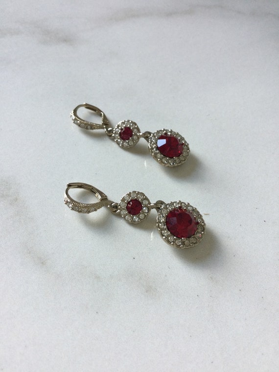 Dazzling vintage signed GIVENCHY red crystal halo… - image 8