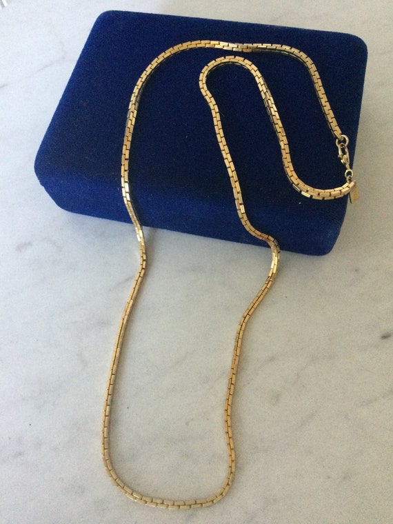 Vintage MONET chain necklace Triple gold plated Bo