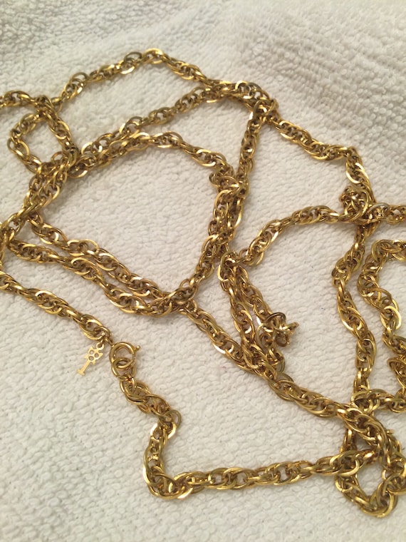 Vintage Trifari Long Lariat Chain Necklace - image 2