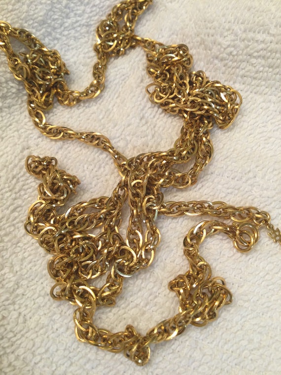 Vintage Trifari Long Lariat Chain Necklace - image 1