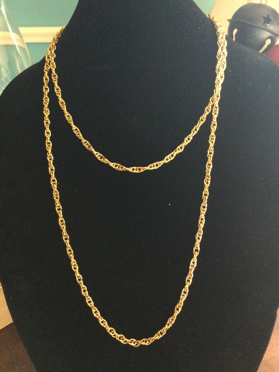 Vintage Trifari Long Lariat Chain Necklace - image 4