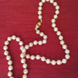 Vintage MONET faux pearl choker necklace single strand 5mm
