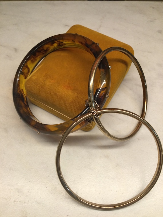 Vintage MONET bangle set 3 piece mixed bangles