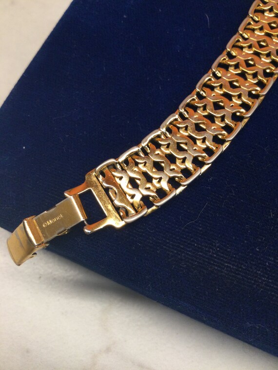 Vintage MONET and NAPIER gold plated bracelets Pa… - image 6