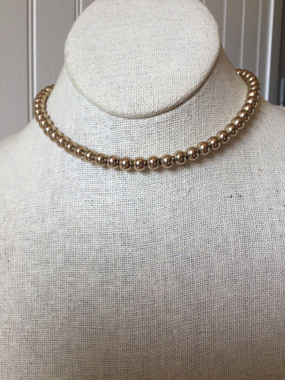 Classic vintage MONET gold plated bead choker