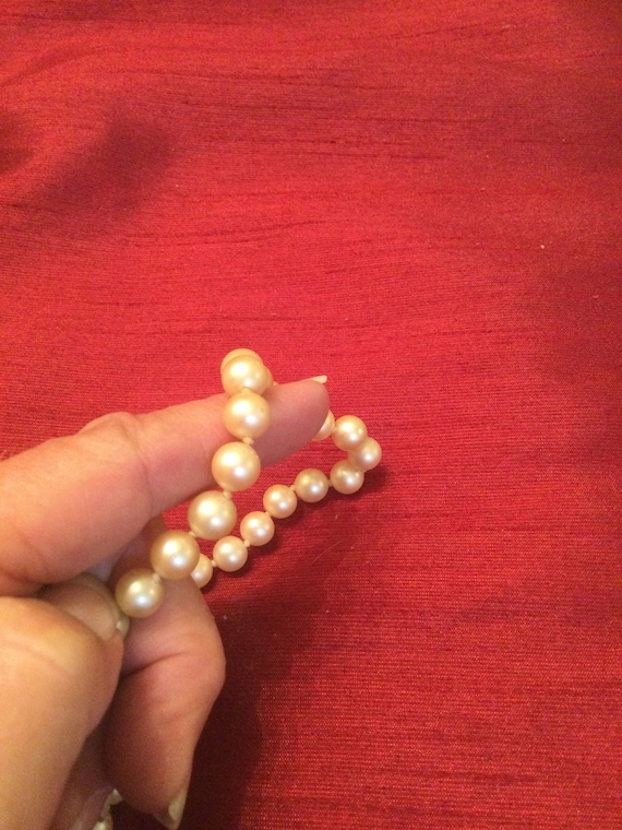 Marvella faux pearl choker handknotted vintage ne… - image 7