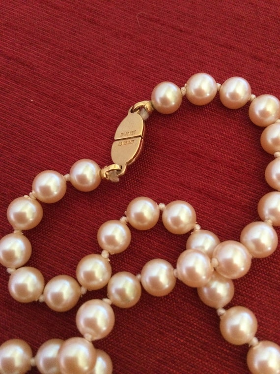 Vintage MONET faux pearl choker necklace single s… - image 3
