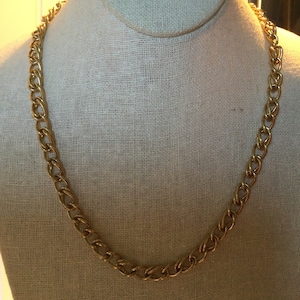 Classic vintage MONET chain necklace matinee length triple gold plated