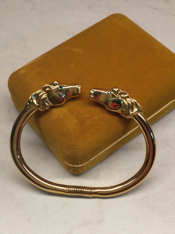 Vintage KJL Kenneth Jay Lane Horse Head Bracelet. 