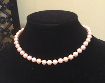 Marvella faux pearl choker handknotted vintage necklace