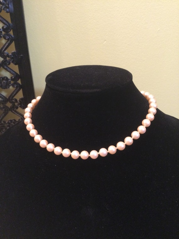 Marvella faux pearl choker handknotted vintage ne… - image 1