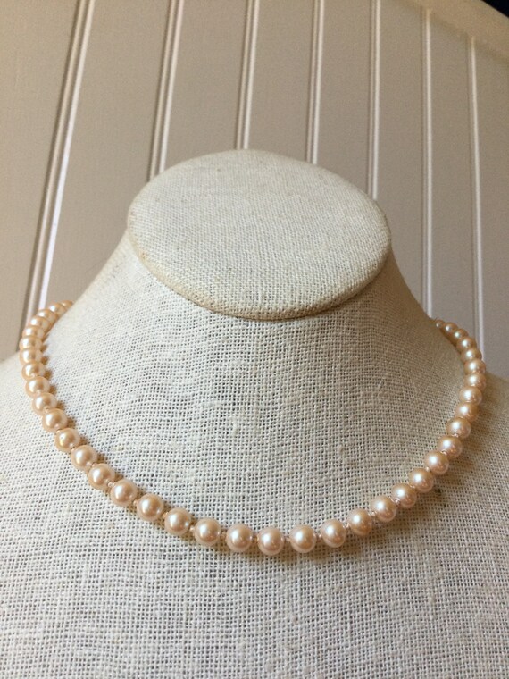 Vintage MONET faux pearl choker necklace single s… - image 7