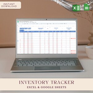 Simple Inventory Tracker, Small Business Stock Planner Template For Google Sheets and Excel, Instant Download