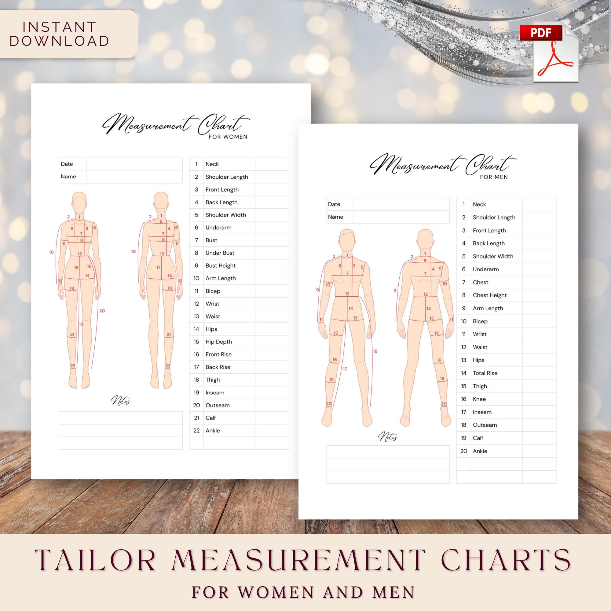 Dress Measurement Sheet - Etsy