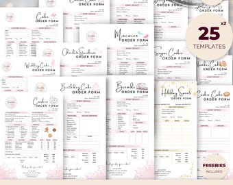 Bakery Order Forms, Baked Goods Custom Order Forms for Cake Business, Instant Download Editable Canva Template, Deluxe Bakery