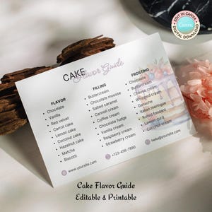 Kuchen Geschmacksrichtungen Canva Vorlage | Kuchen Beratung, Kuchen Verkostungskarte | Bäckerei, Tortendekorateurin, Cake Shop | Aquarell | Sofort Download
