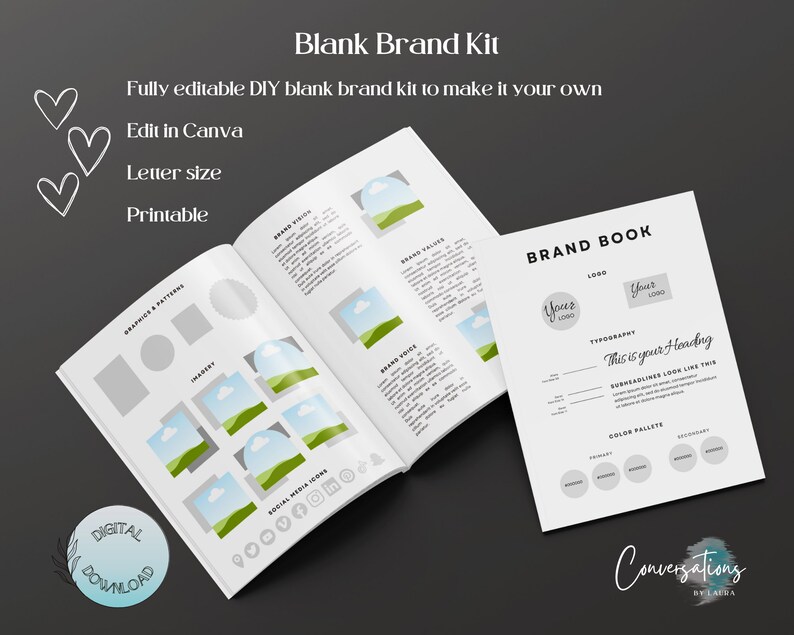 Digital Brand Book Canva Template Done for You Branding Kit Etsy