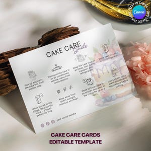 Guides d&#39;entretien des gâteaux, Pâtisserie, Boulangerie, Décoration de gâteau, Pâtisserie maison, Confiserie, Téléchargement immédiat, Modèle de toile modifiable, Aquarelle