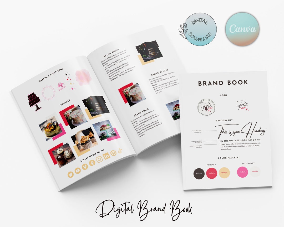 Digital Brand Book Canva Template Done for You Branding Kit Etsy