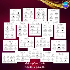 Modèle sur toile modifiable de paquet de cartes d'entretien de boulangerie, entreprise de gâteau, pâtisserie maison, pâtisserie, entreprise de biscuits, boulangerie de luxe, téléchargement immédiat