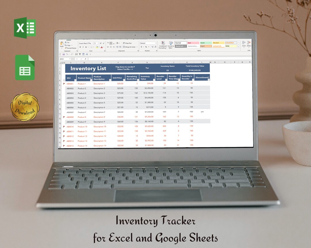 Simple Inventory Tracker Small Business Stock Planner Template For