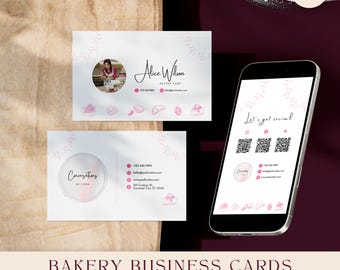 Bakery Business Cards, Instagram Story Card, Cake Shop, Home Baking Business, Instant Download Editable Canva Template, Deluxe Bakery